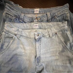 Two Pair Men's Lee Workwear Carpenter Work Distressed Denim Jeans Sz 32 x 34